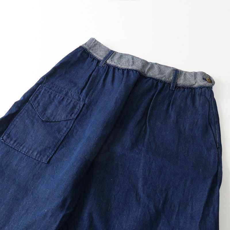 販売 フォーティーファイブアール 45R 綿麻小麦デニムのフレアスカート  