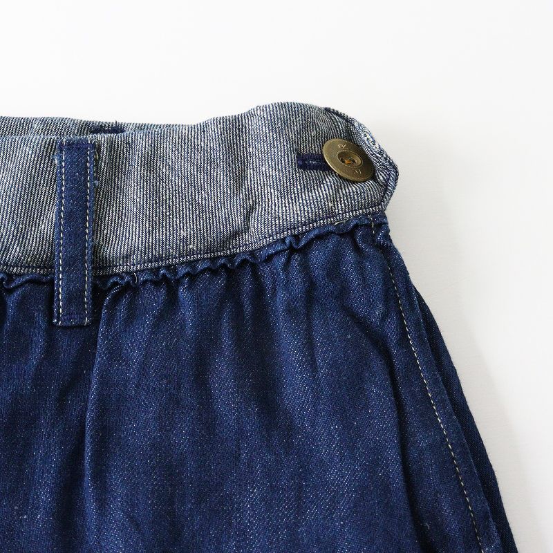 フォーティーファイブアール 45R 綿麻小麦デニムのフレアスカート  