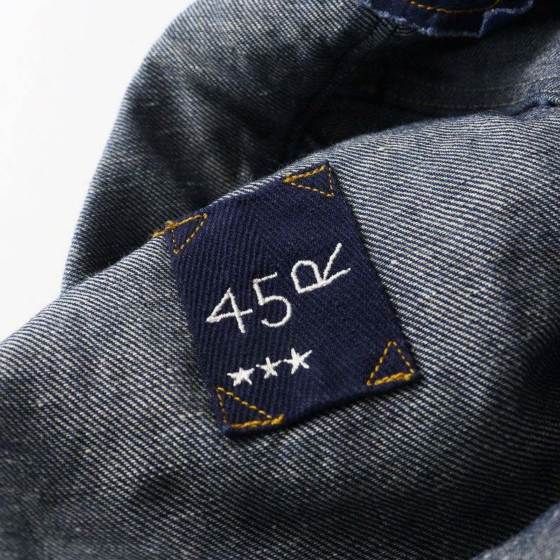 フォーティーファイブアール 45R 綿麻小麦デニムのフレアスカート  