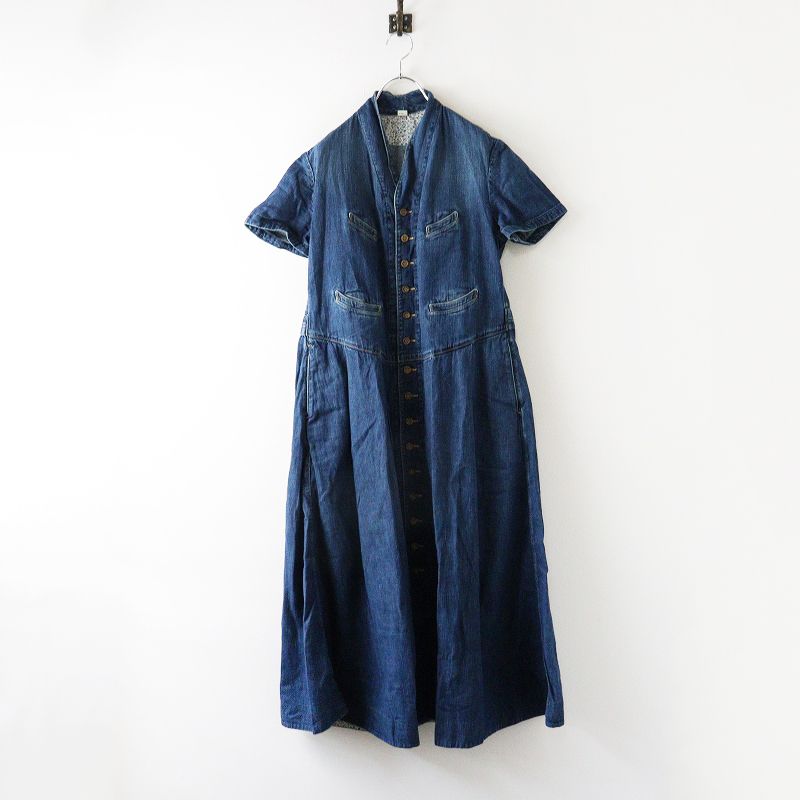 2025 SS フォーティーファイブアール 45 R 45プチデニムの袖付きベストドレス 淡 3 ブルー トップス インディゴ