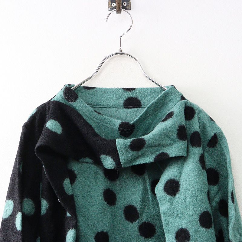 慈雨 ジウ　センソユニコ ドット柄　水玉　変形トップス　ウール L センソユニコ 慈雨 ジウ Sensounico 圧縮ウール ドット変形プル