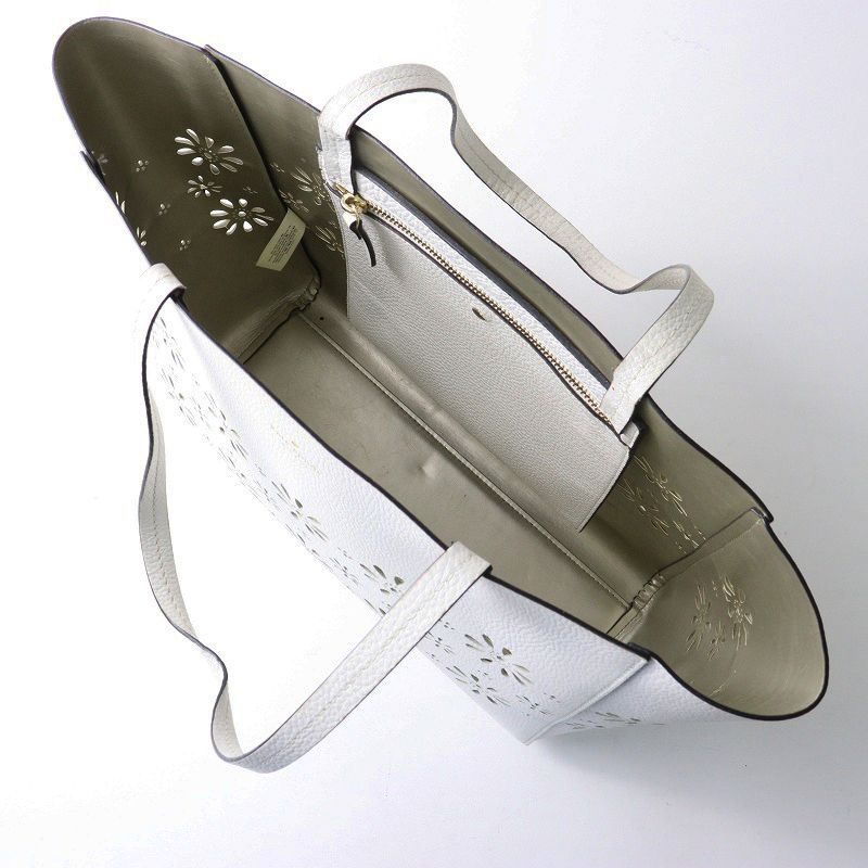 ケイトスペード kate spade フラワーカットワーク レザー トートバッグ