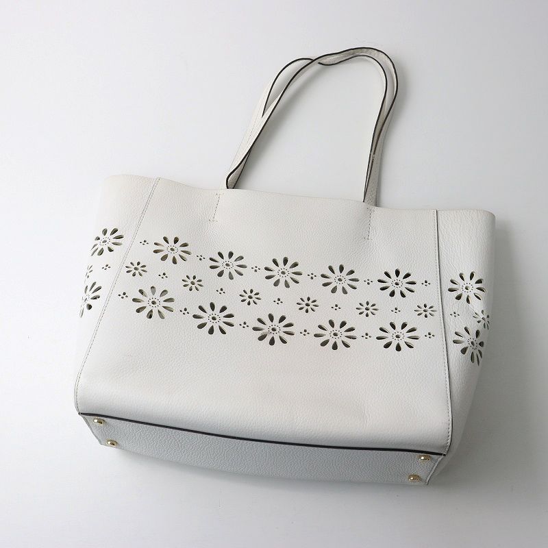 ケイトスペード kate spade フラワーカットワーク レザー トートバッグ