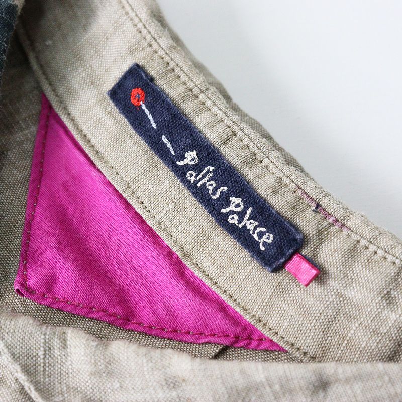 パラスパレス Pal'las Palace 花柄リネンスタンドカラーシャツ