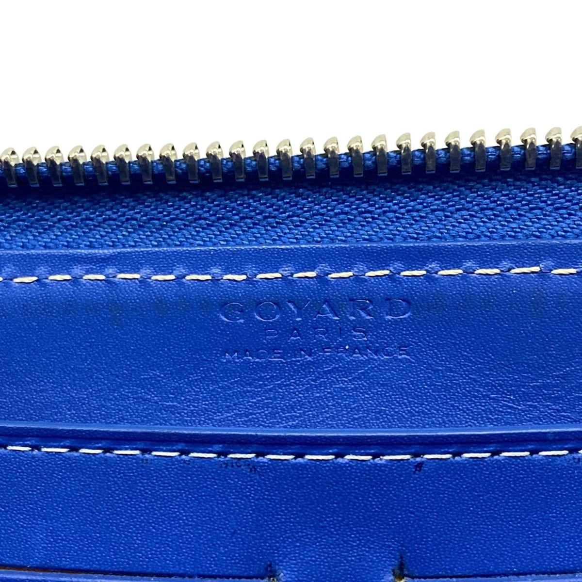 GOYARD(ゴヤール) 長財布 マティニョン ブルー×ブラウン×白 ラウンド