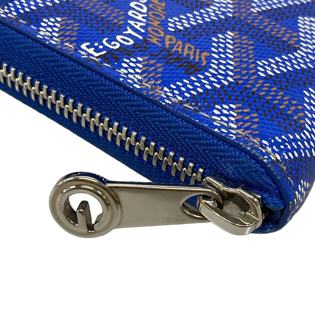 GOYARD(ゴヤール) 長財布 マティニョン ブルー×ブラウン×白 ラウンド