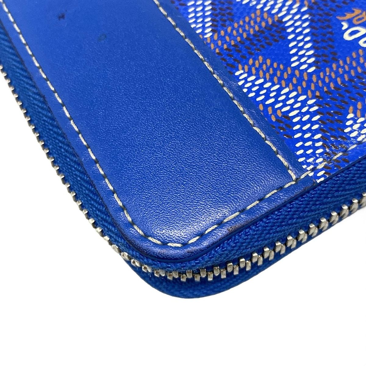 ゴヤール 財布 ブルー　GOYARD 札入れ 長財布 GOYARD(ゴヤール) 長財布 マティニョン ブルー×ブラウン×白 ラウンド