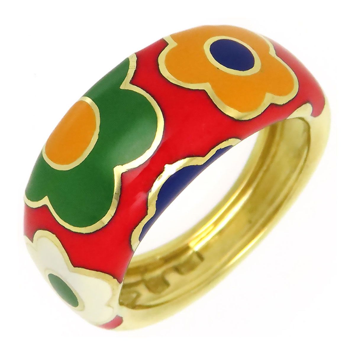 ポンテヴェキオ エナメル マルチフラワー リング #13 750 (K18YG