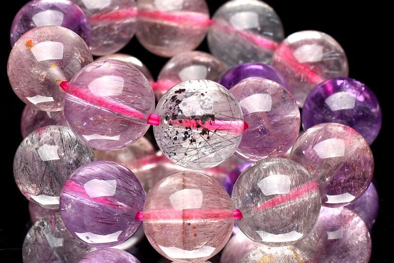 １点物 上質 マルチカラー スーパーセブン 10 mm ブレスレット パワーストーン 天然石 _U 8150