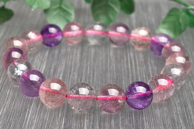  １点物 上質 マルチ スーパーセブン 10 mm ブレスレット パワーストーン 天然石 _U 8150 ブレスレット バングル アクセサリー