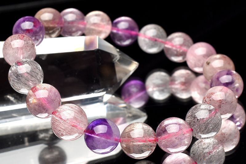 １点物 上質 マルチ スーパーセブン 10 mm ブレスレット パワーストーン 天然石 _U 8153