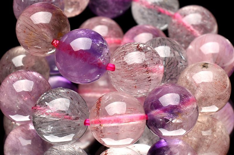 １点物 上質 マルチ スーパーセブン 10 mm ブレスレット パワーストーン 天然石 _U 8153