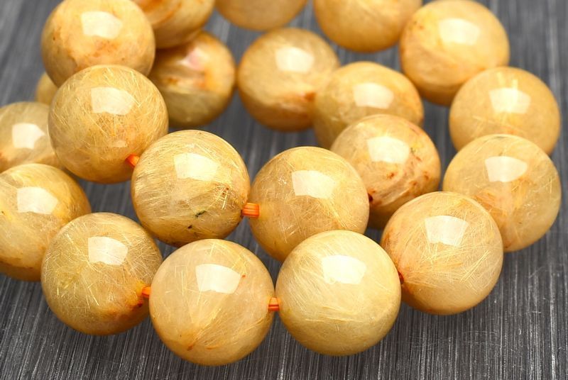 １点物 濃密内包 ゴールドルチルクォーツ 9 5 mm ブレスレット パワーストーン 天然石 _U 8159