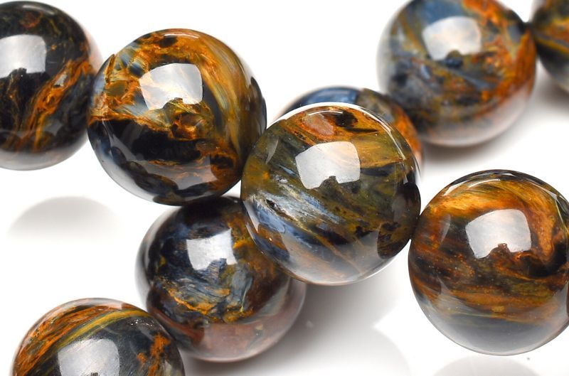 【１点物】嵐の石高品質 ピーターサイト　13mm　ブレスレット パワーストーン 天然石 _U8167