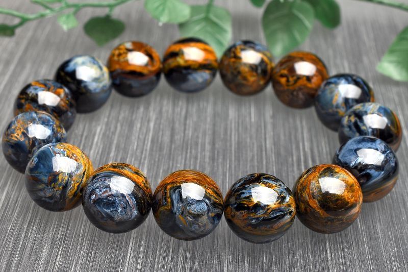 １点物 嵐の石 高品質 ピーターサイト 14 mm ブレスレット パワーストーン 天然石 _U 8171