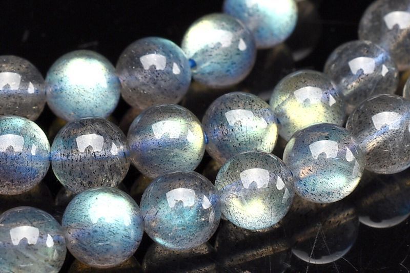 １点物 高品質 レインボーシラー ラブラドライト 6 mm 3連タイプ ブレスレット パワーストーン 天然石 _U 8176