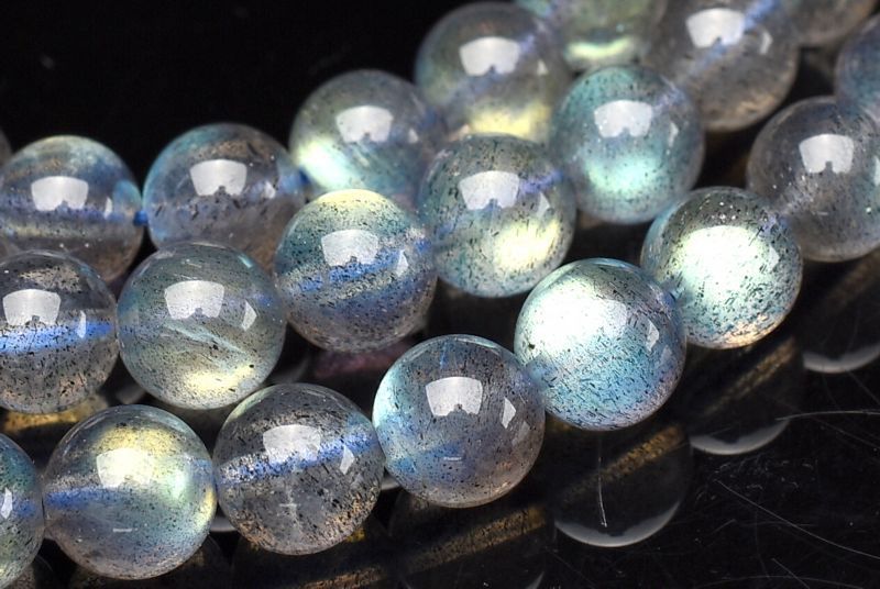 １点物 高品質 レインボーシラー ラブラドライト 6 mm 3連タイプ ブレスレット パワーストーン 天然石 _U 8180