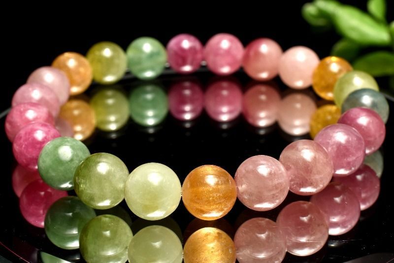 １点物 AAA パステル MIXトルマリン 8 5 mm ブレスレット パワーストーン 天然石 _MC 1616