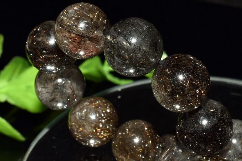  １点物 満杯内包 ブラックブロンズルチルクォーツ 11 5 mm ブレスレット パワーストーン 天然石 _MC 1648 ブレスレット バングル アクセサリー