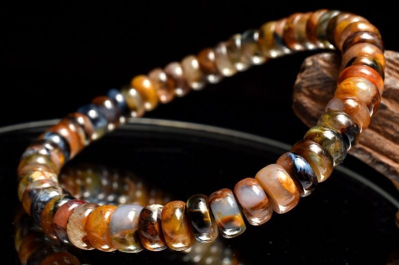 【１点物】幻想マーブル ピーターサイト　2.5-3.5x6.5mm　ボタン ブレスレット パワーストーン 天然石 _MC1665