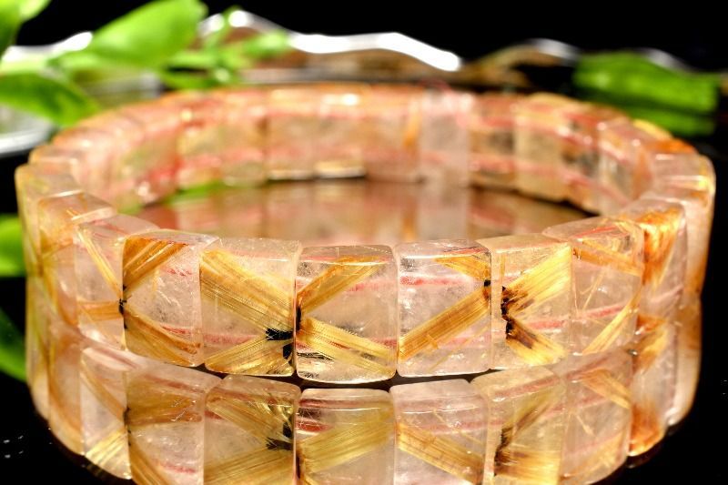 1点物】迫力金針！ ゴールドルチルクォーツ 7-7.5x9.5mm バングル