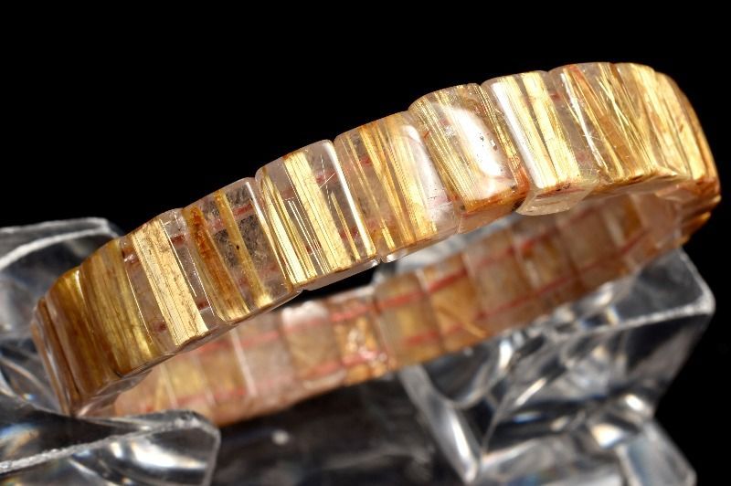  １点物 数量 迫力金針 ゴールドタイチンルチルクォーツ 5 7 x 10 mm バングル パワーストーン 天然石 _MC 1744 ブレスレット バングル アクセサリー