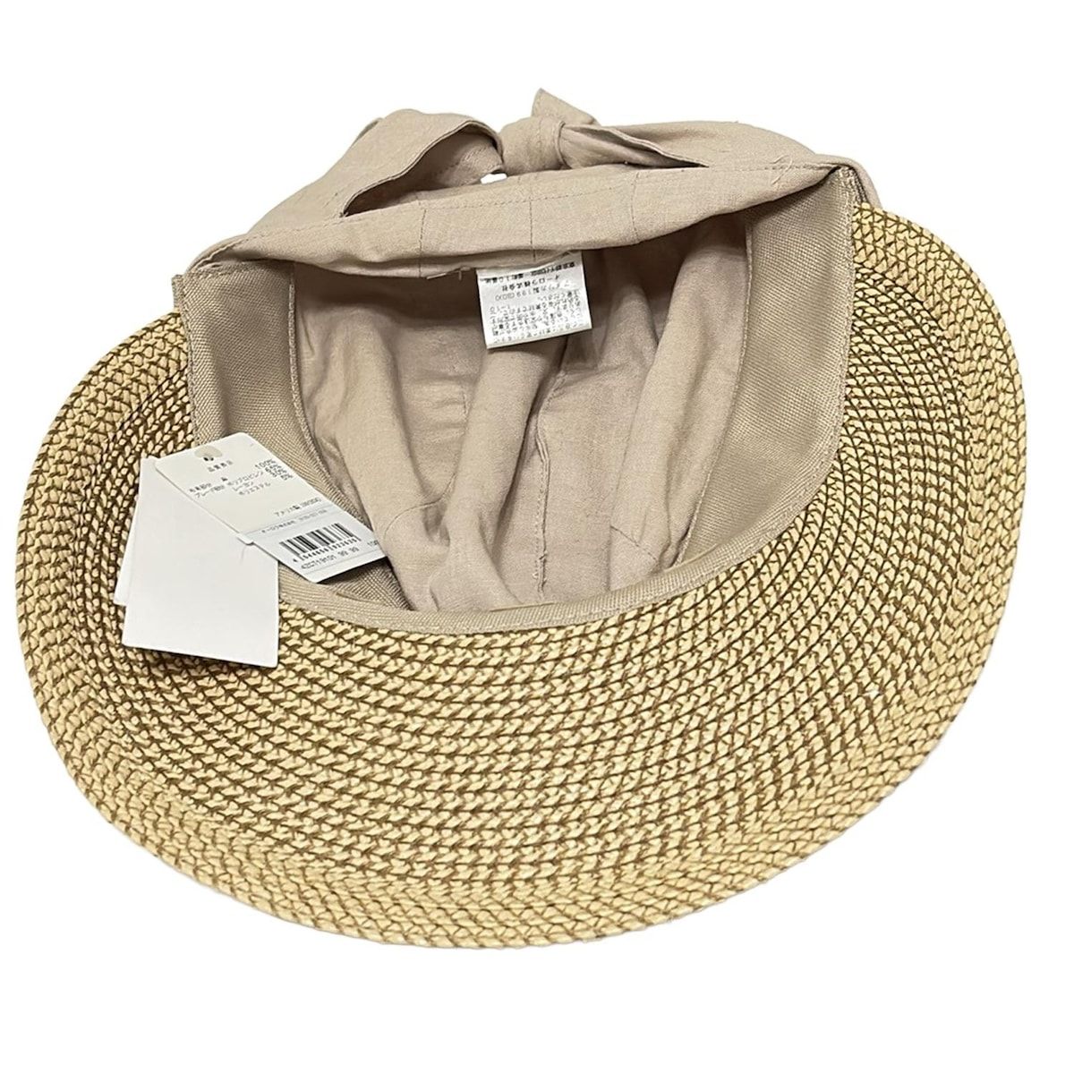 ERIC JAVITS(エリックジャビッツ) 帽子 O/S新品同様 - ベージュ×ライト