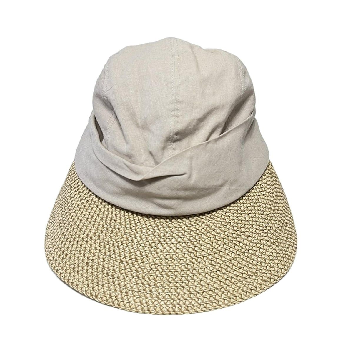 ERIC JAVITS(エリックジャビッツ) 帽子 O/S新品同様 - ベージュ×ライト