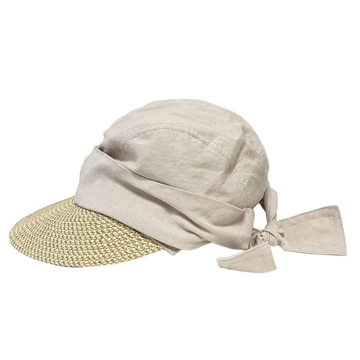 ERIC JAVITS(エリックジャビッツ) 帽子 O/S新品同様 - ベージュ×ライト