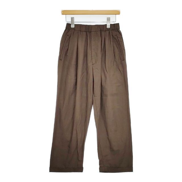 Mando 23298-700 タックパンツ チェック 製品洗い パンツ ブラウン メンズ マンド 5-1113 G∞