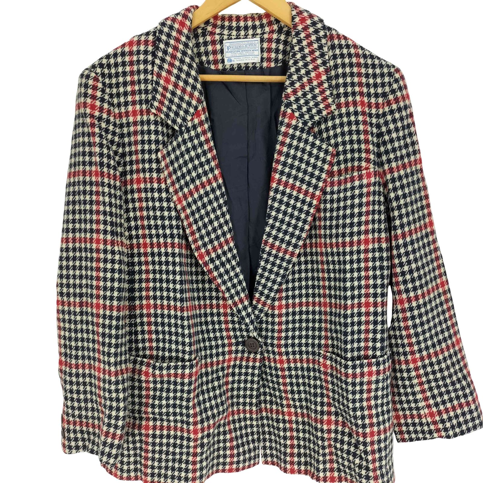 ペンドルトン PENDLETON 70S USA製 白タグ PURE VTGIN WOOL 1B 