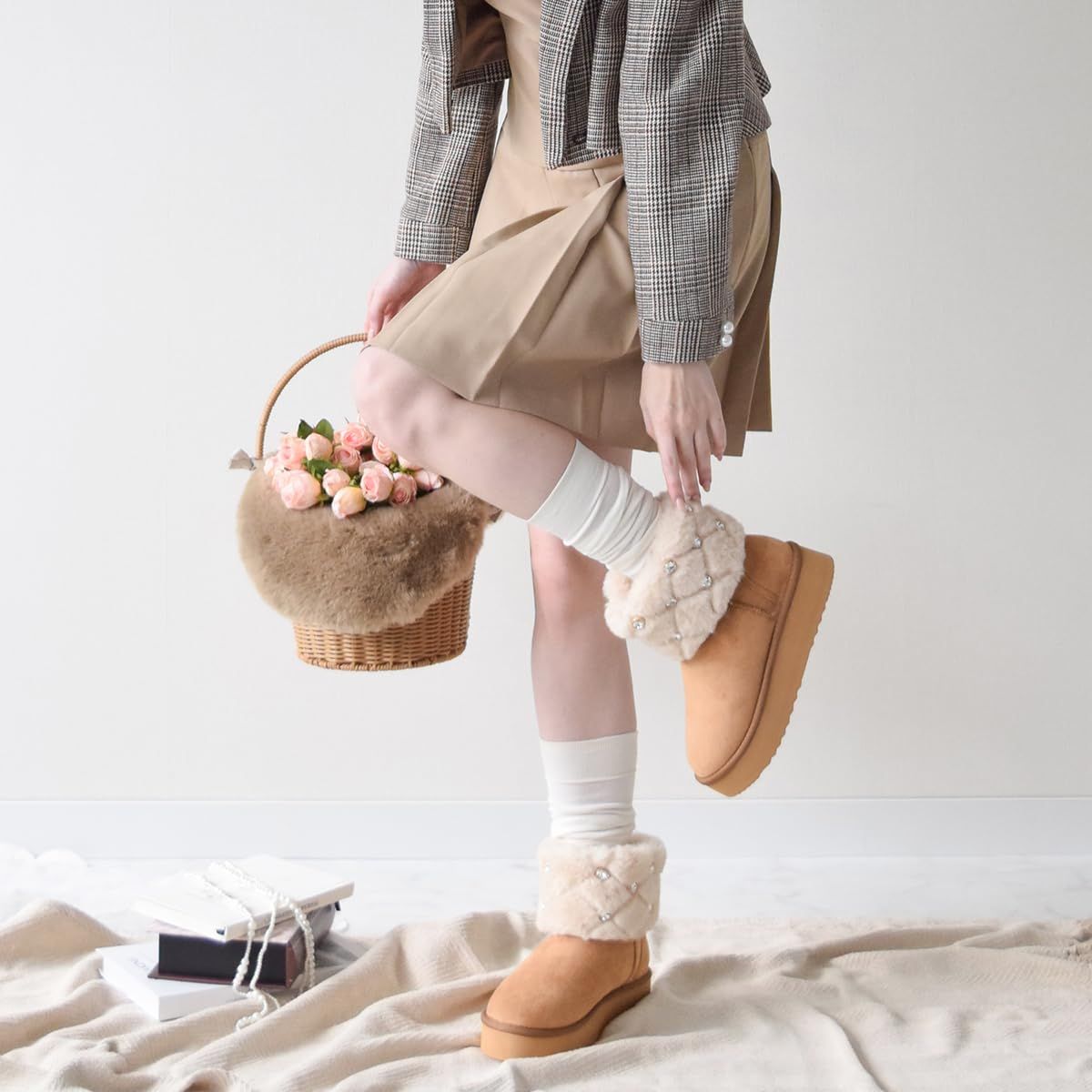  ブリジットバーキン ファッションブーツ キルティングスタッズムートンブーツ543604 その他 フェイスケア