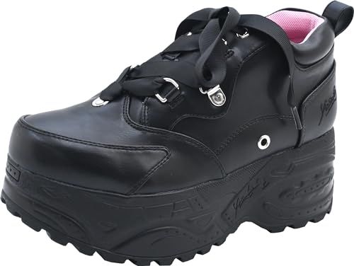 ヨースケ スニーカー 2810184 レディース 厚底スニーカー 歩きやすい SNS ライブ フェス コスプレ 原宿 テーマパーク イベント ブラック 24.0 cm