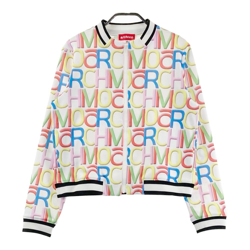 (超美品・新品)アルチビオarchivio ロゴ総柄セットアップ サイズ36 サイズ：36 ARCHIVIO アルチビオ 長袖 ジップジャケット ロゴ総柄