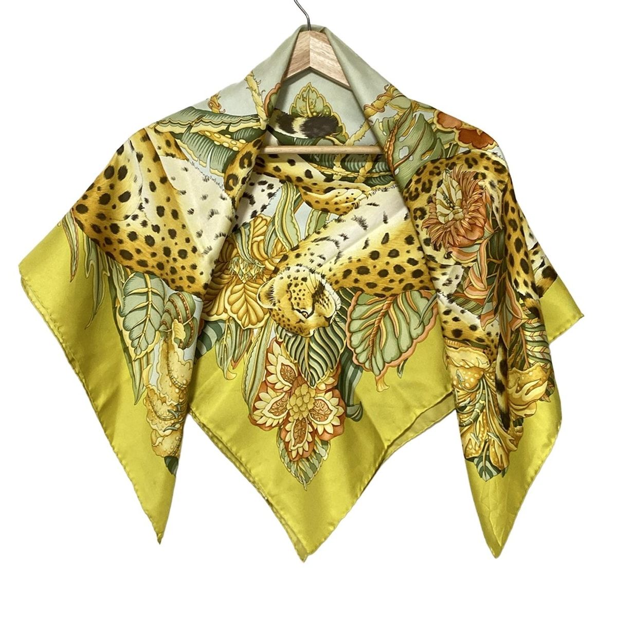 FERRAGAMO|SalvatoreFerragamo サルバトーレフェラガモ スカーフ - ライトイエロー×ライトブラウン×マルチ 豹柄|花柄