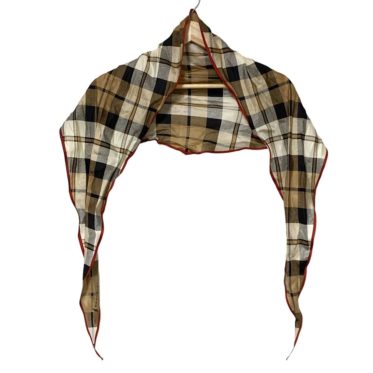 MACKINTOSH LONDON マッキントッシュロンドン スカーフ ベージュ 黒 ライトブラウン チェック柄