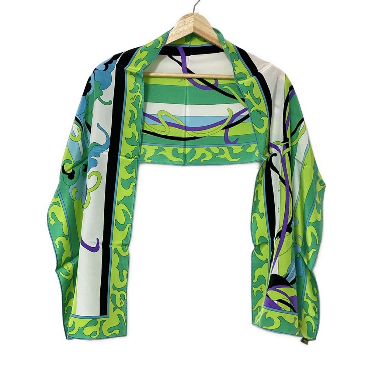 EMILIO PUCCI エミリオプッチ スカーフ - グリーン×白×マルチ