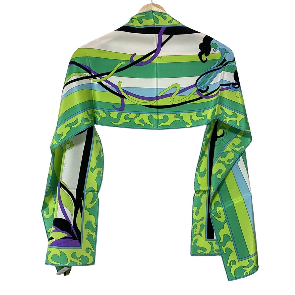 EMILIO PUCCI エミリオプッチ スカーフ グリーン 白 マルチ