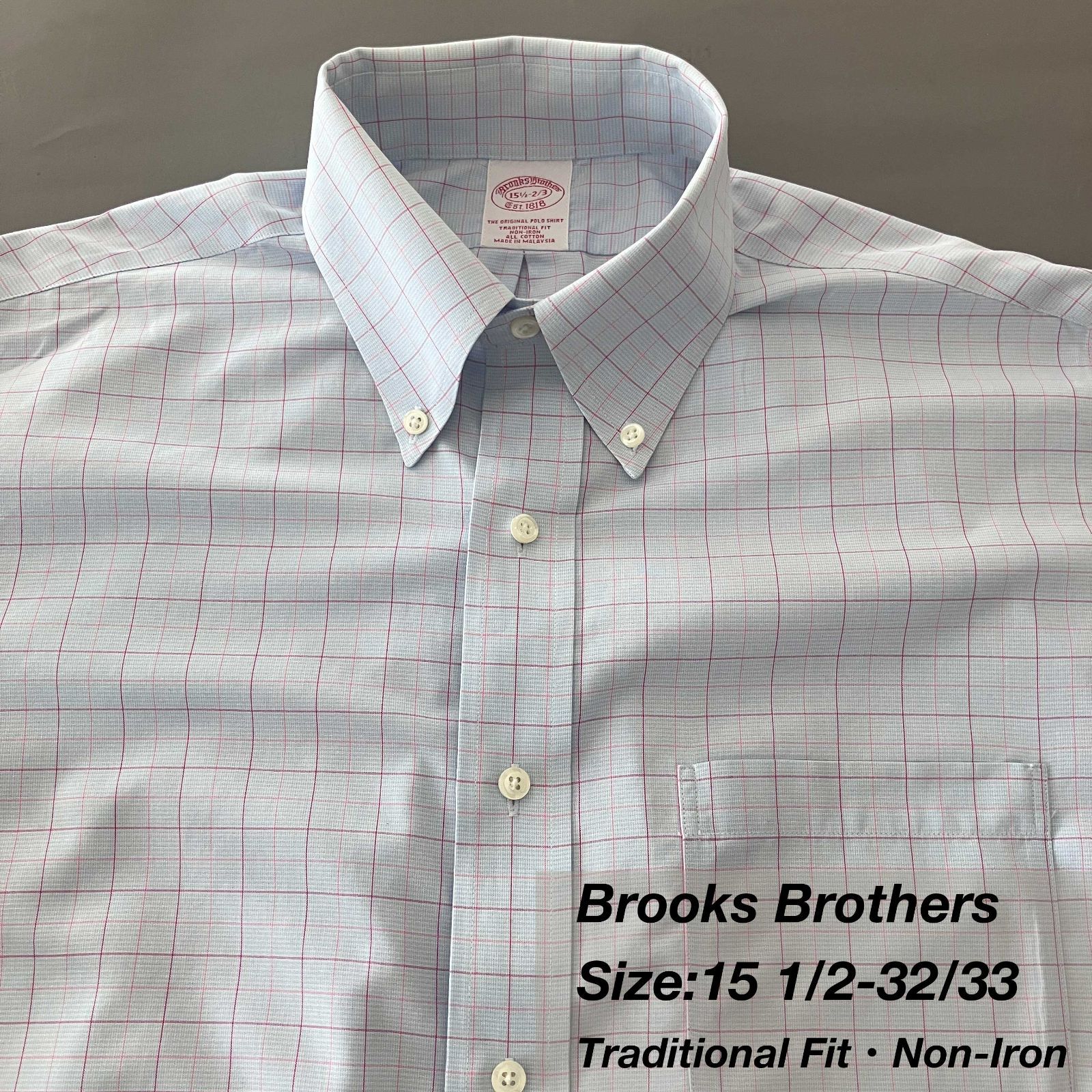 Brooks Brothers ボタンダウンシャツ 15/32 新品タグ付き Brooks Brothers ボタンダウンシャツ 15 1/2-32/33 / Non-Iron