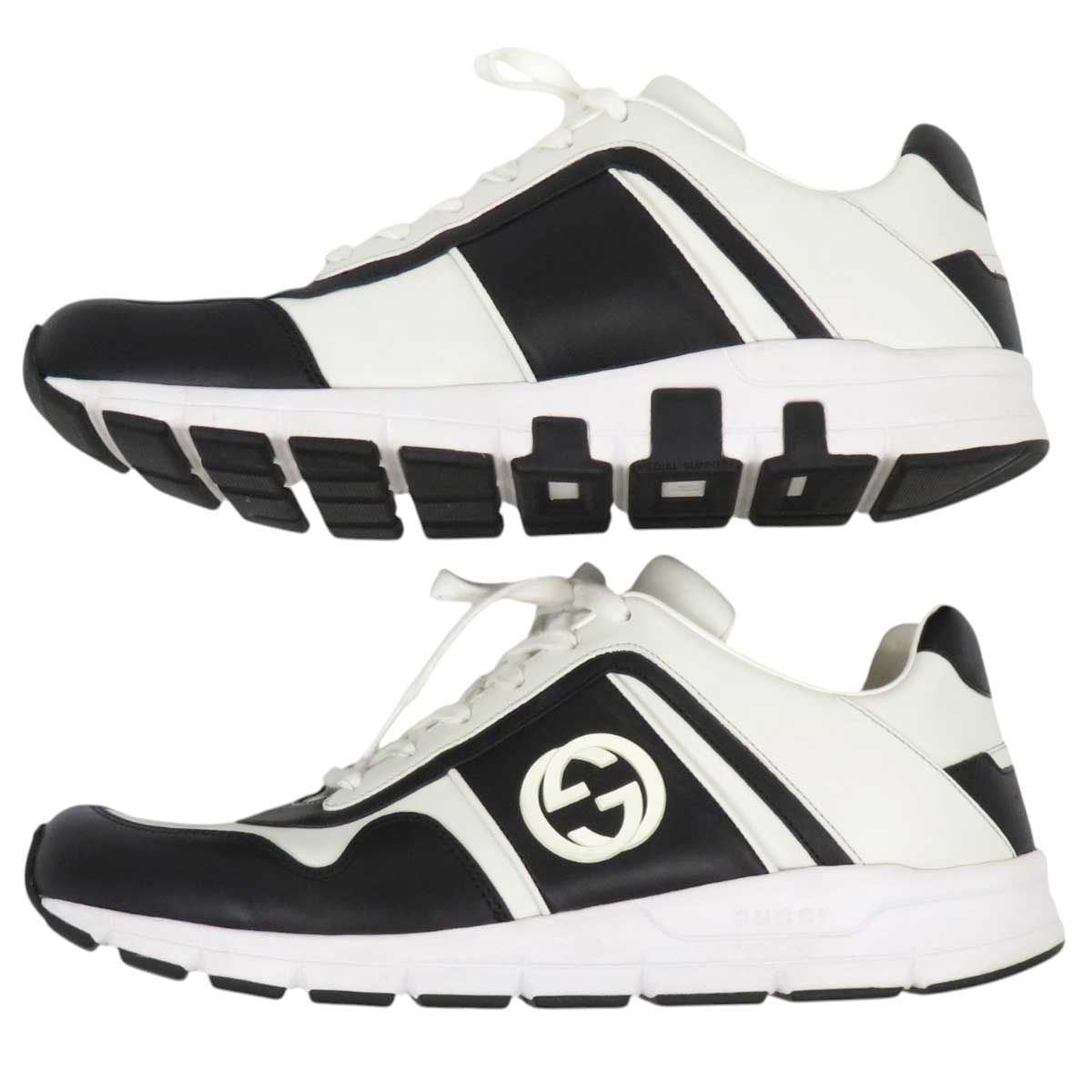 GUCCI リウェブ ローカット レザースニーカー ボルドー サイズ9.5