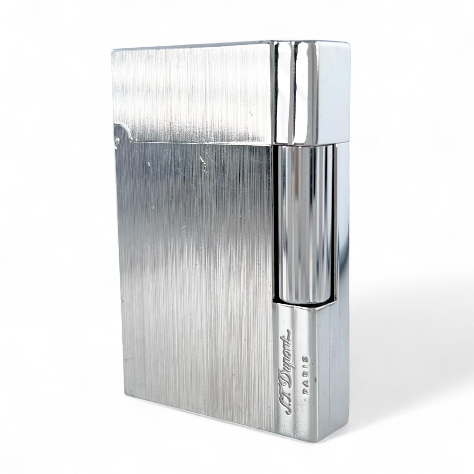 Dupont デュポン ギャッツビー ヘアライン ローラー式 喫煙具 ガスライター シルバー フランス製 メンズ 着火 済み