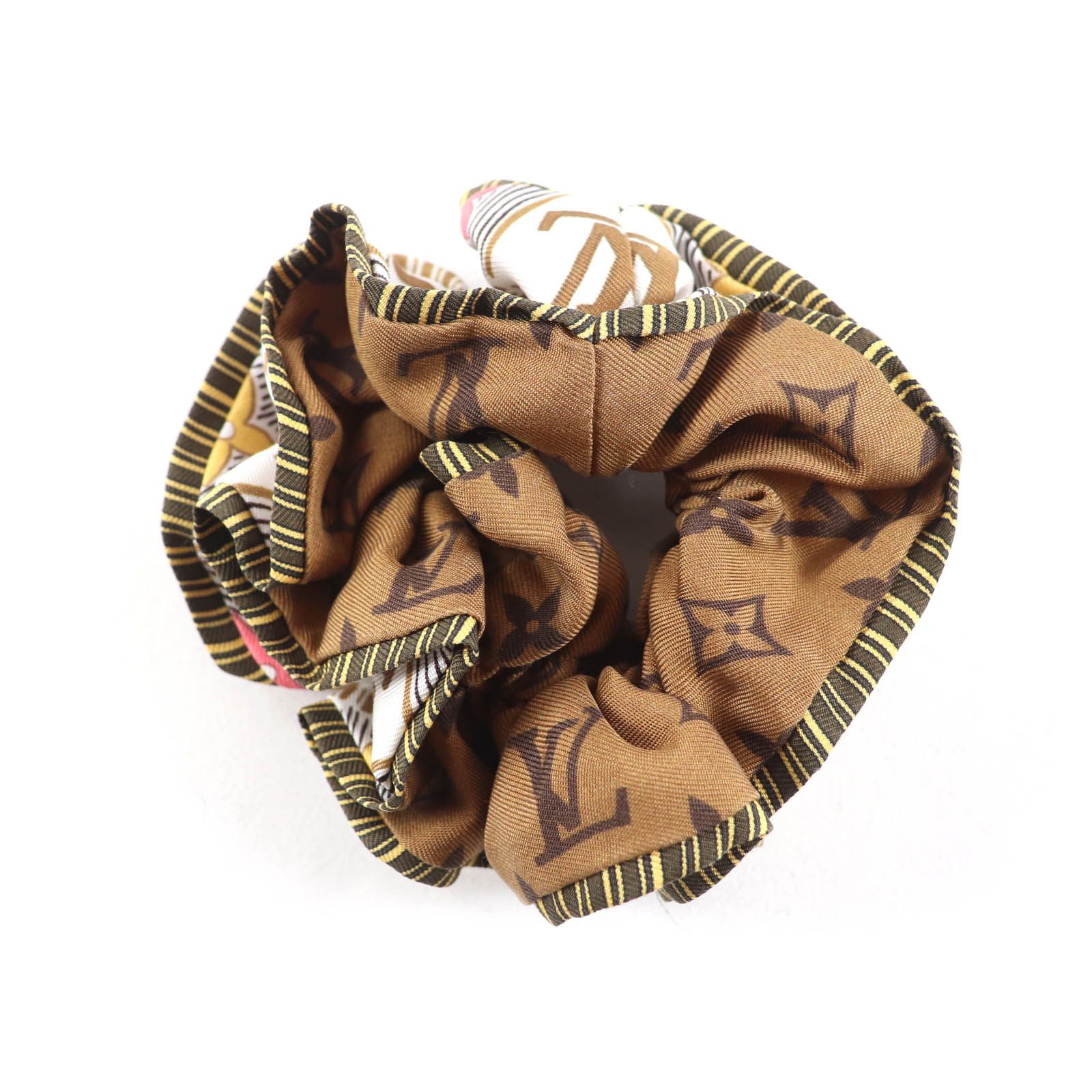 LOUIS VUITTON ルイヴィトン M 78265 モノグラム タイルズ シルク シュシュ ヘアアクセサリー マルチ き イタリア製 レディース