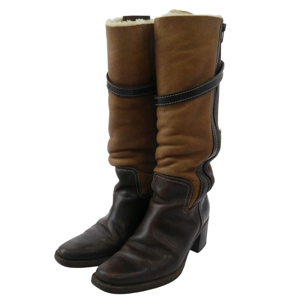 MIUMIU ミュウミュウ ロング ムートン ブーツ 35【中古】 - メルカリ