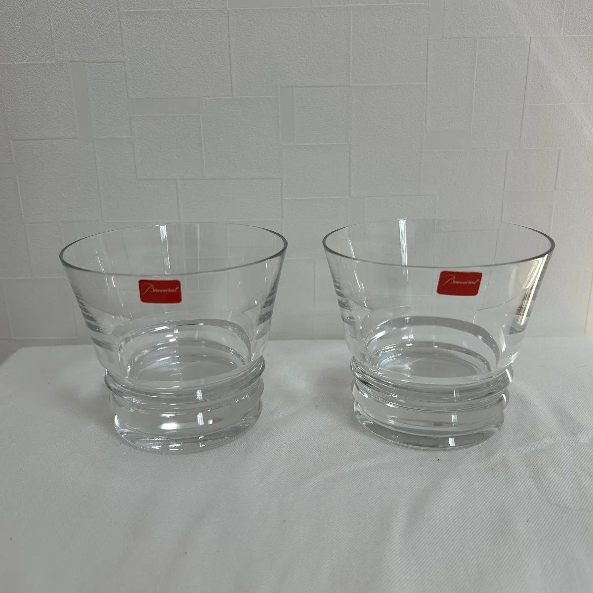 ♥品 Baccarat バカラ クリルタス製 ロックグラス ベガ ストライプ ペアセット セット