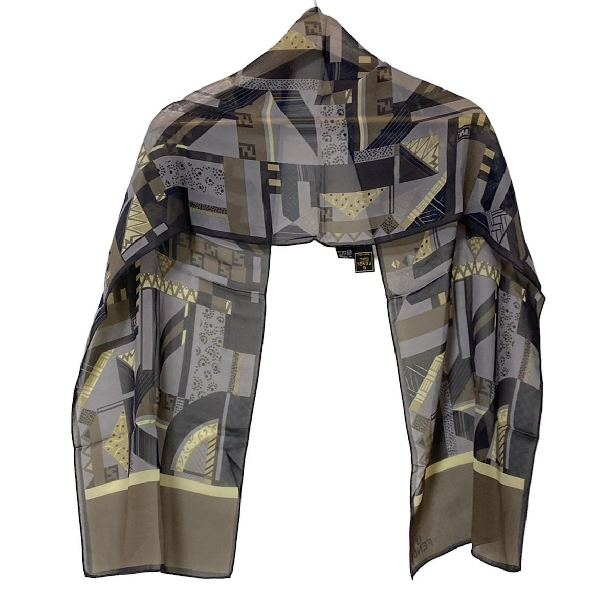 FENDI フェンディ スカーフ ネイビー ライトパープル マルチ