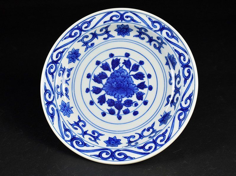 蔵A071】染付 青花 中皿 五寸皿 17cm 六客 - メルカリ