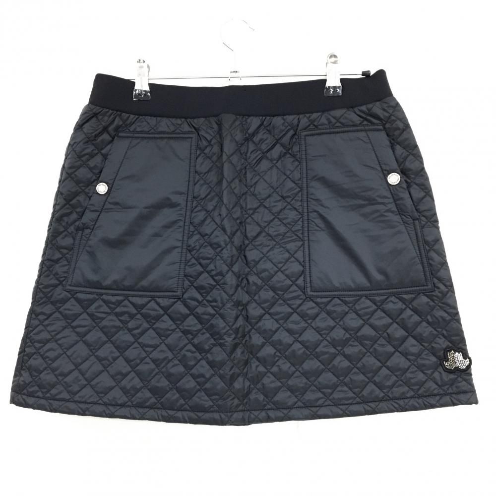 ブラックアンドホワイト 中綿スカート 黒 キルティング レディース LL ゴルフウェア Black＆White
