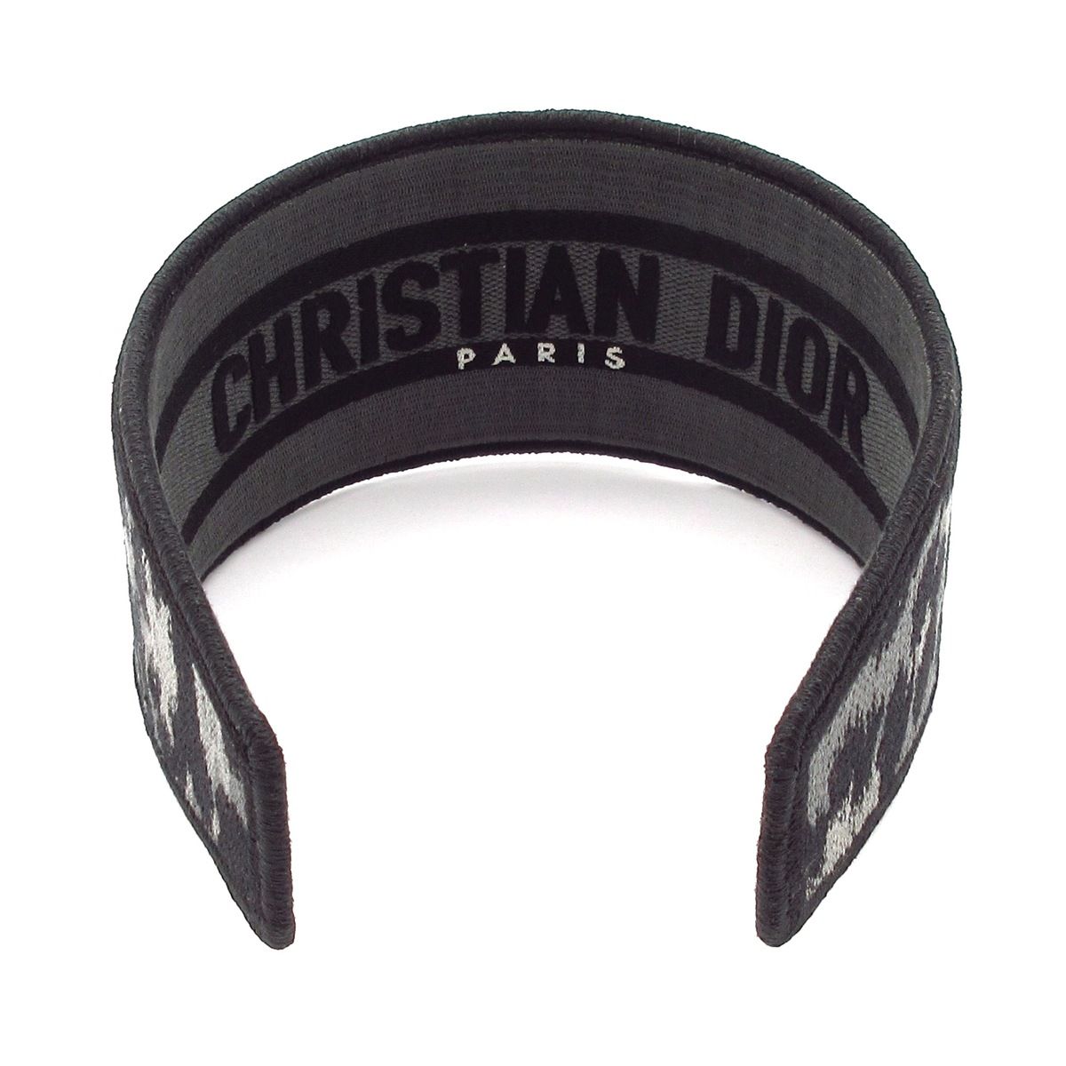 DIOR ChristianDior ディオール クリスチャンディオール カチューシャ 黒 ダークグレー グレー 豹柄
