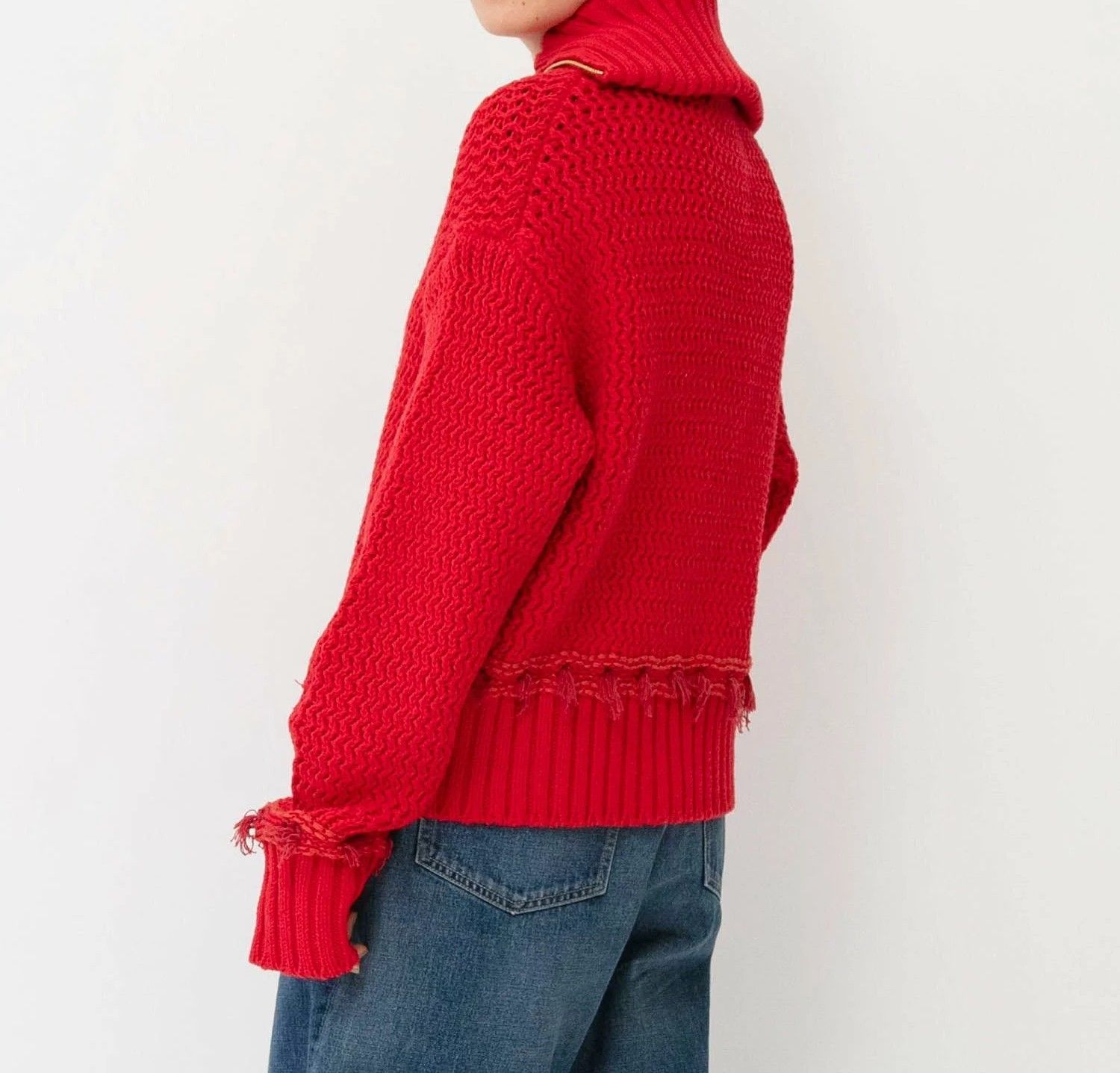 Johnbull ジョンブル ジャガードステッチジップニットカーデ