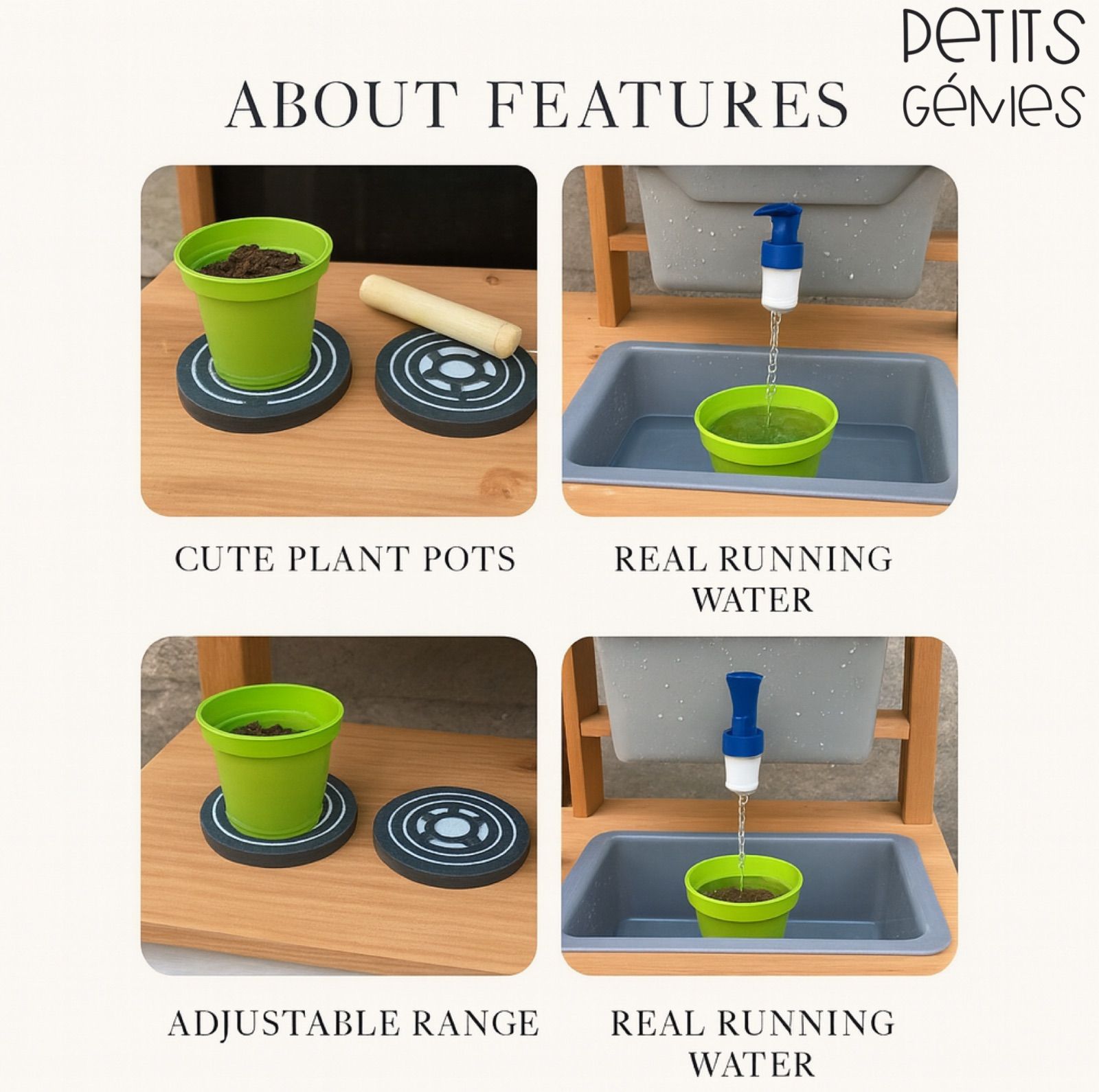 PETITS GÉNIES マッドキッチン 屋外おままごと水遊び 泥遊びガーデン PETITS GÉNIES マッドキッチン 屋外おままごと水遊び 泥遊びガーデン